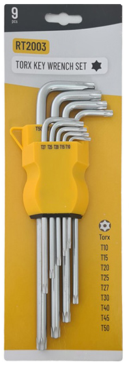Torxkulcs k&eacute;szlet 9 r&eacute;szes 1,5-10 mm, hossz&uacute; Kamar